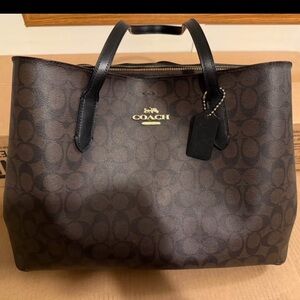 Coach Black and Brown Signature Briefcase